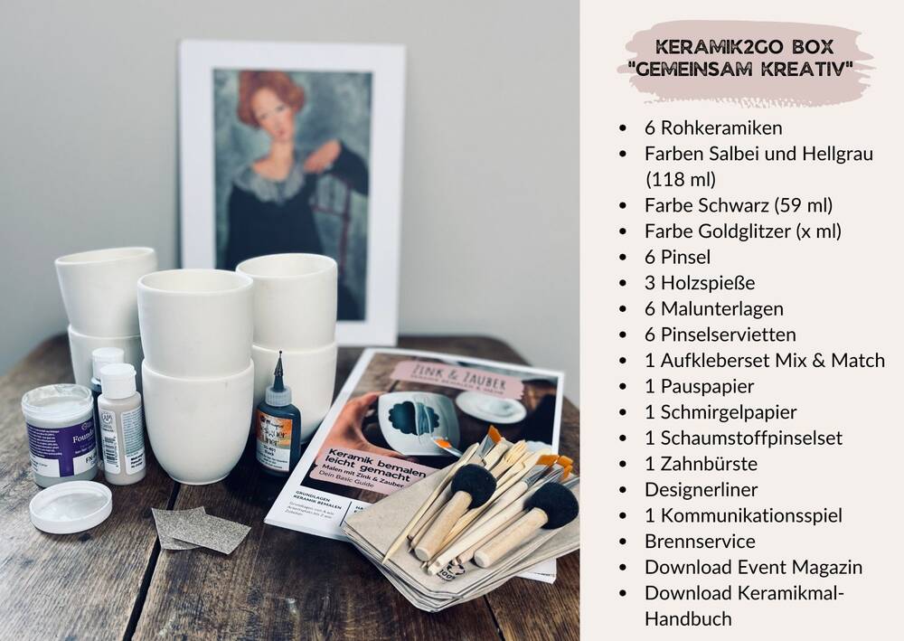 Keramik2go Box "Gemeinsam kreativ" (2-6 Pers.) erweiterbar